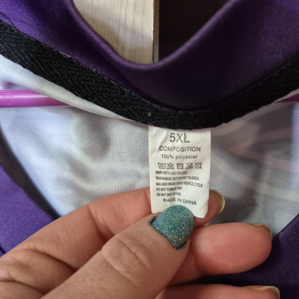 Plus Size Purple Jersey Top with Black Trim